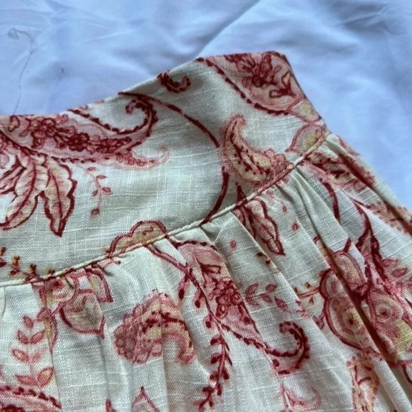 Express floral print linen blend tiered skirt size 6 NWT - Picture 2 of 7
